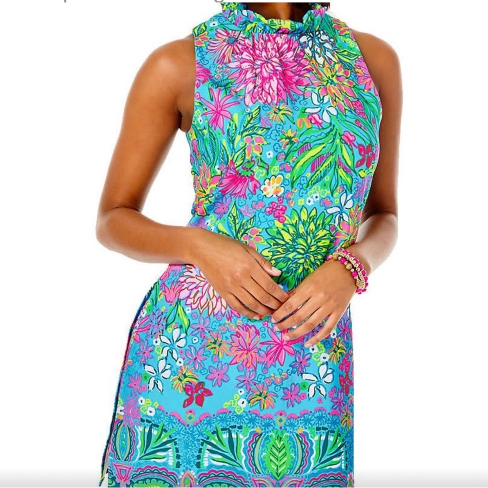 NWT. Lilly Pulitzer Adalina Romper Seabreeze Blue Walking on sunshine. Size 10